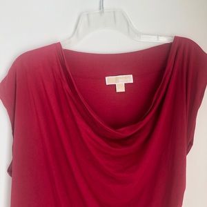 Michael Kors red drape neck sleeveless top, L